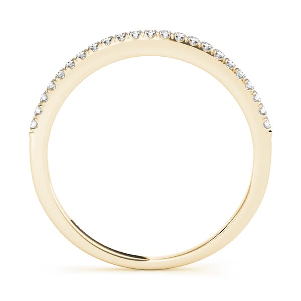 Single Row U-Prong Wedding Ring (1/8 ct. tw.), Side view in yellow gold