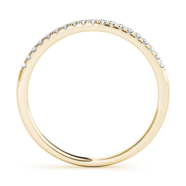Single-Row Split-Prong Wedding Band (1/8 ct. tw.), Side view in yellow gold