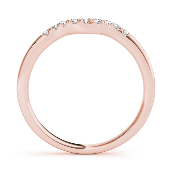 Split Prong Curved Wedding Bands (0.09 ct. tw.), Side view in rose gold