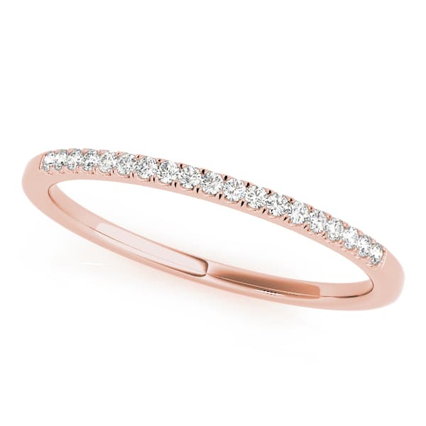 Split Prong Set Wedding Bands (1/4 ct. tw.), Front view in rose gold