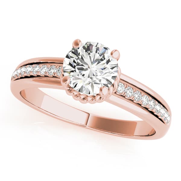 Engagement Ring, style 50958, Front view in rose gold