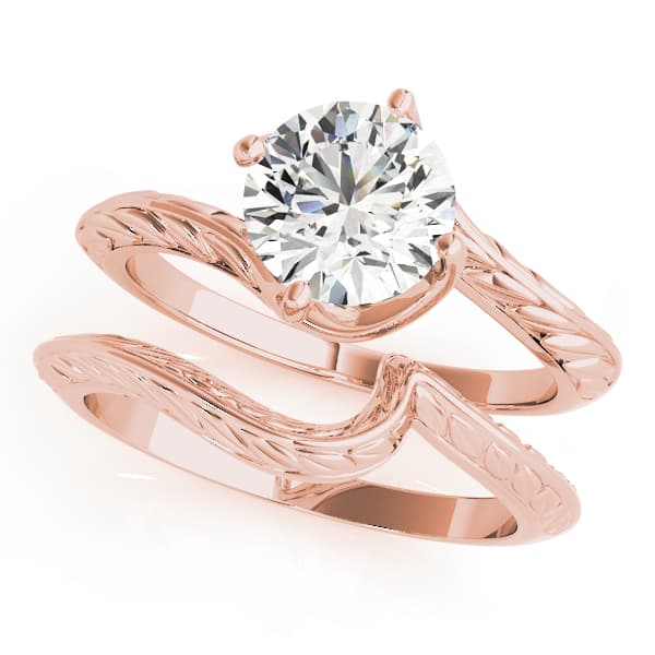 Engagement Ring, style 50976, On hand view in rose gold
