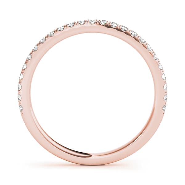 Straight Split Prong Wedding Band (0.19 ct. tw.), Side view in rose gold