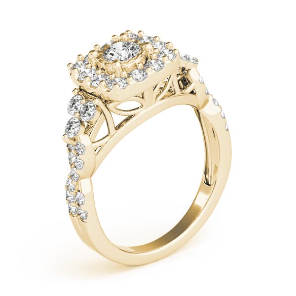 Engagement Ring, style 50990, Angle view in yellow gold
