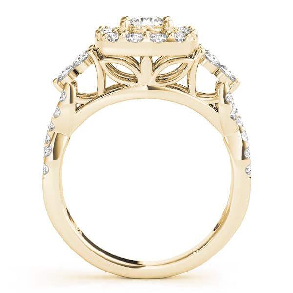 Engagement Ring, style 50990, Side view in yellow gold