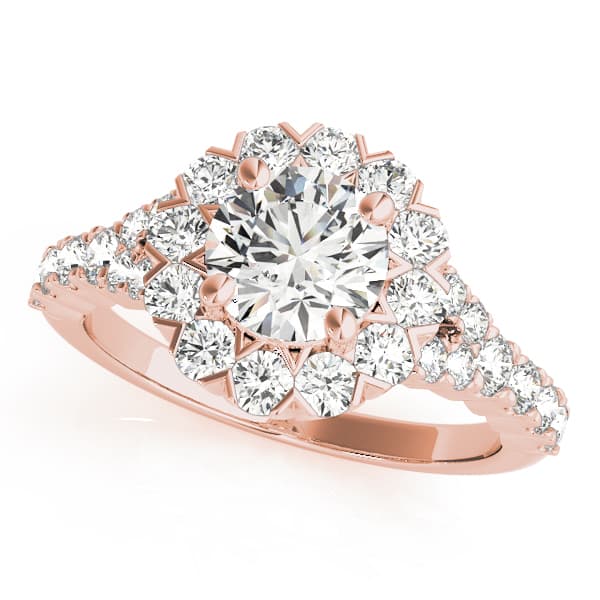 Engagement Ring, style 50998, Front view in rose gold