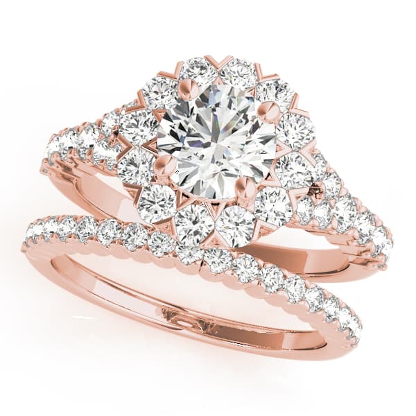 Engagement Ring, style 50998, On hand view in rose gold