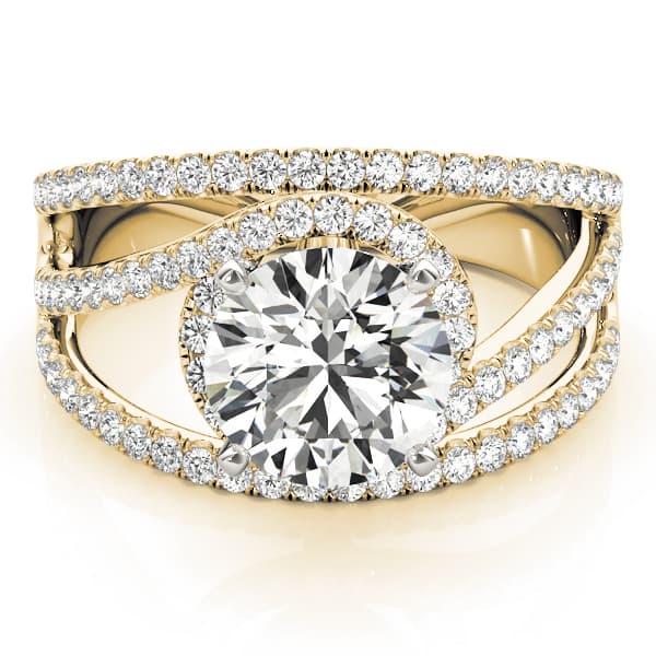 Bypass Multi-Row Engagement Ring, style 51031, Top view in yellow gold