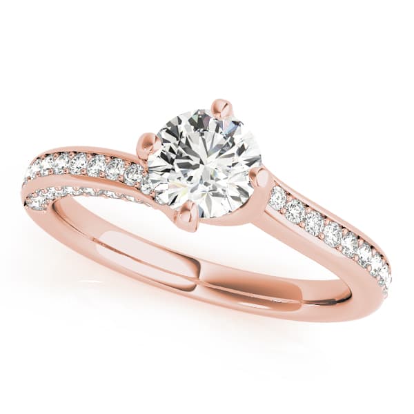 Engagement Ring, style 51038, Front view in rose gold