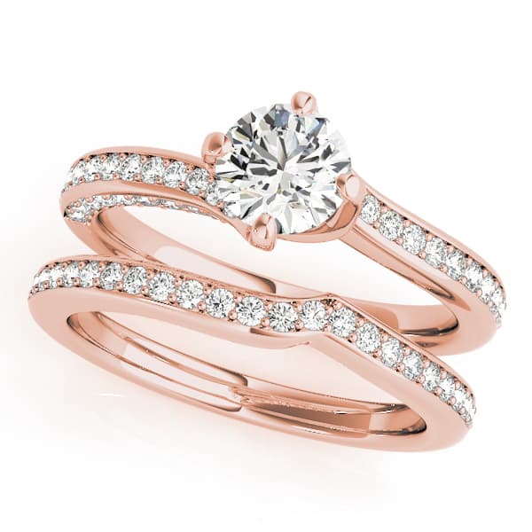Engagement Ring, style 51038, On hand view in rose gold
