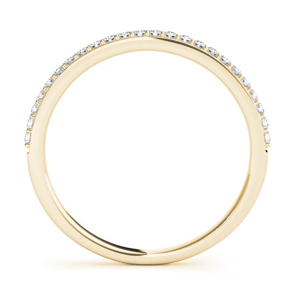 Shared Prong Set Wedding Band (1/8 ct. tw.), Side view in yellow gold