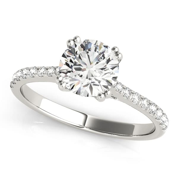 Double Prong Hidden Halo Engagement Ring — style 51048 in 10k White Gold