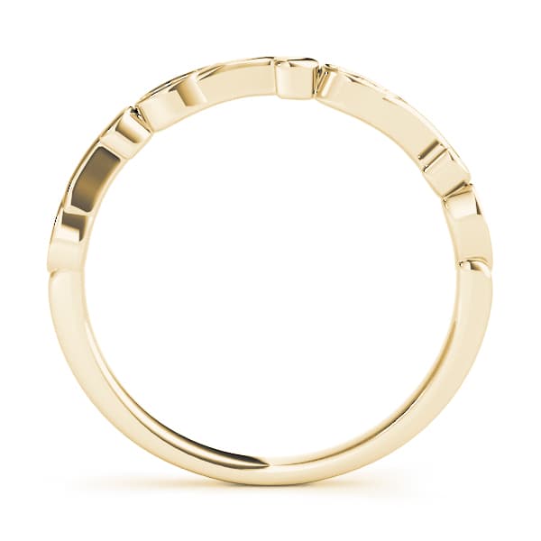 Swirl Prong Set Wedding Bands (0.04 ct. tw.), Side view in yellow gold