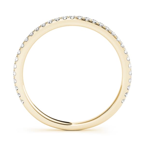 Prong Set Stackable Wedding Band (0.2 ct. tw.), Side view in yellow gold