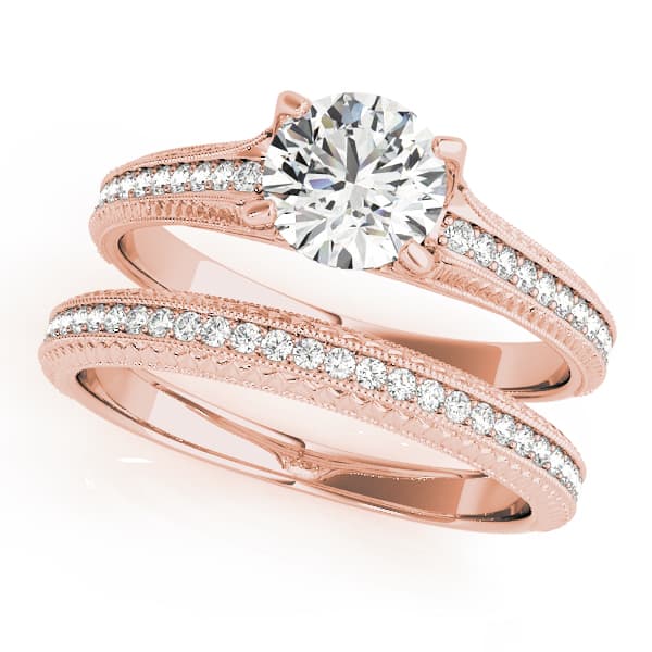 Engagement Ring, style 51066, On hand view in rose gold