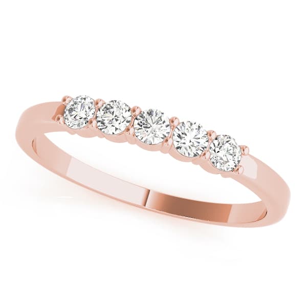 Shared Prong Wedding Bands (2 1/2 ct. tw.), Front view in rose gold