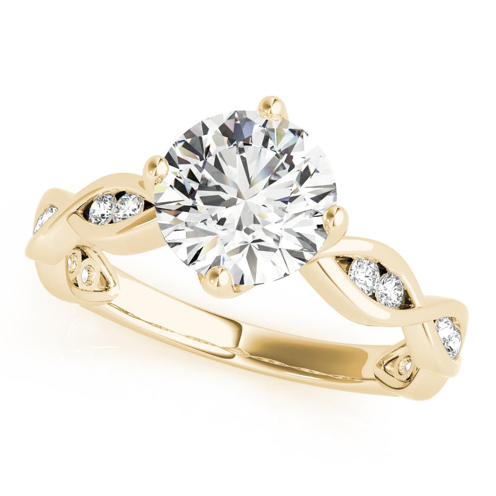 Twisted Shank Engagement Ring, style 51105, Front view in yellow gold