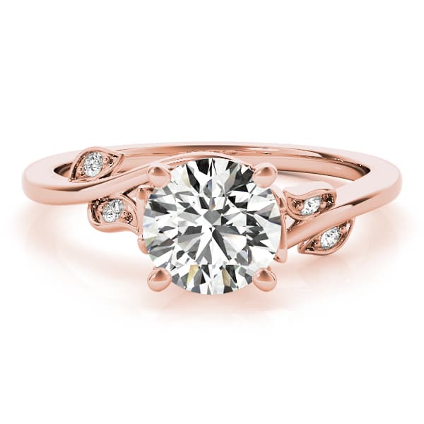 Floral Bypass Engagement Ring, style 51111, Angle view in rose gold