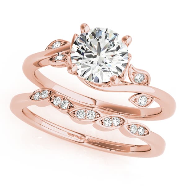 Floral Bypass Engagement Ring, style 51111, On hand view in rose gold