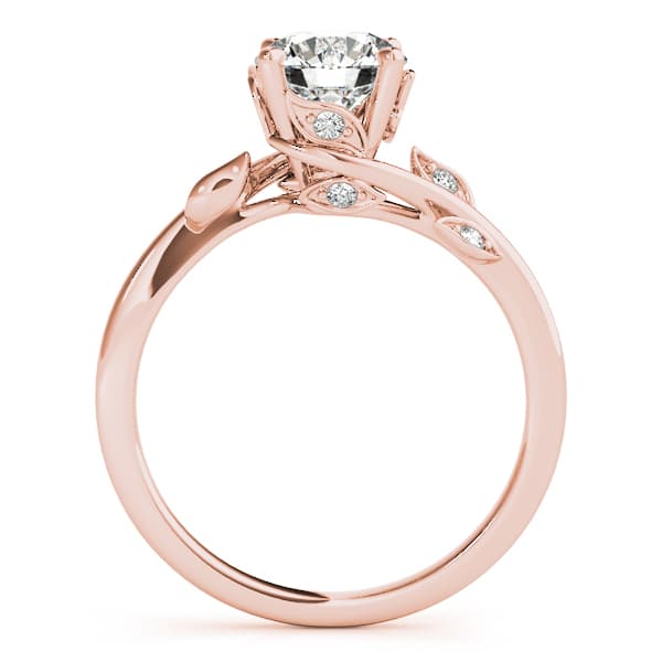 Floral Bypass Engagement Ring, style 51111, Side view in rose gold