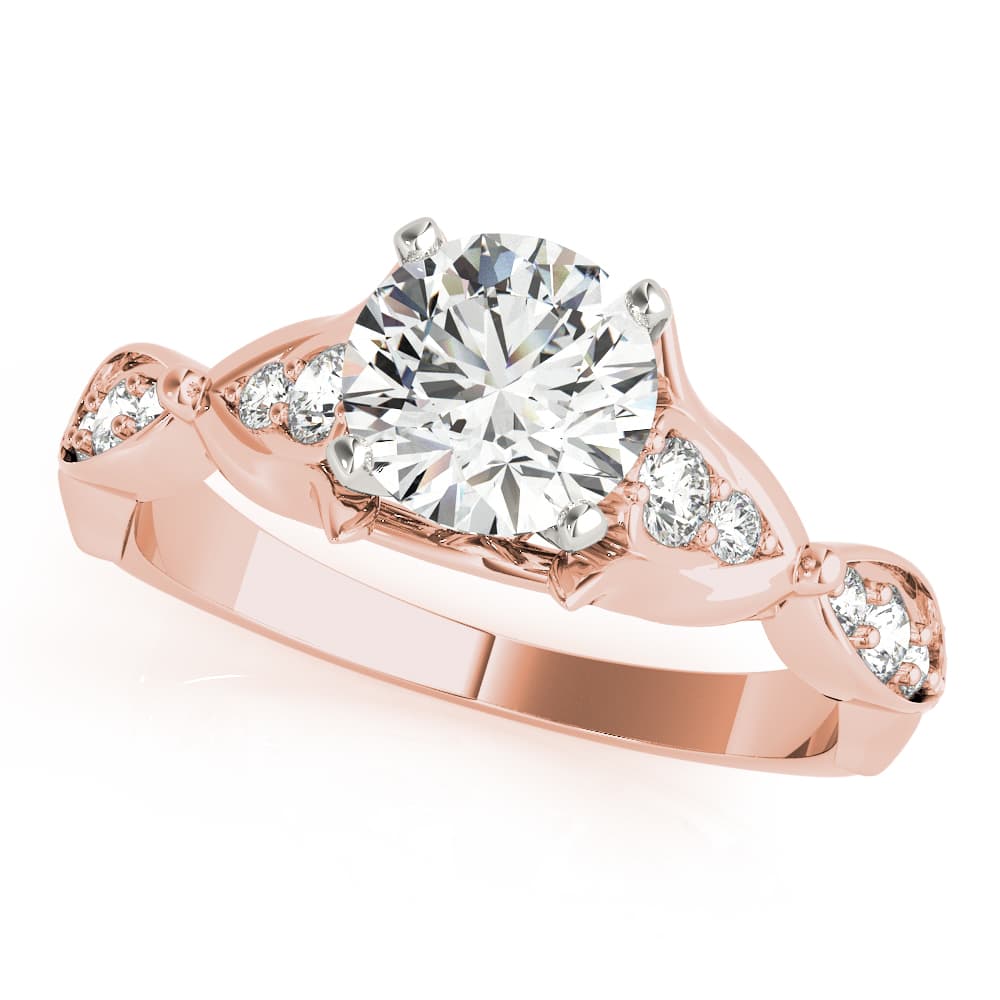 Engagement Ring, style 51131, Front view in rose gold