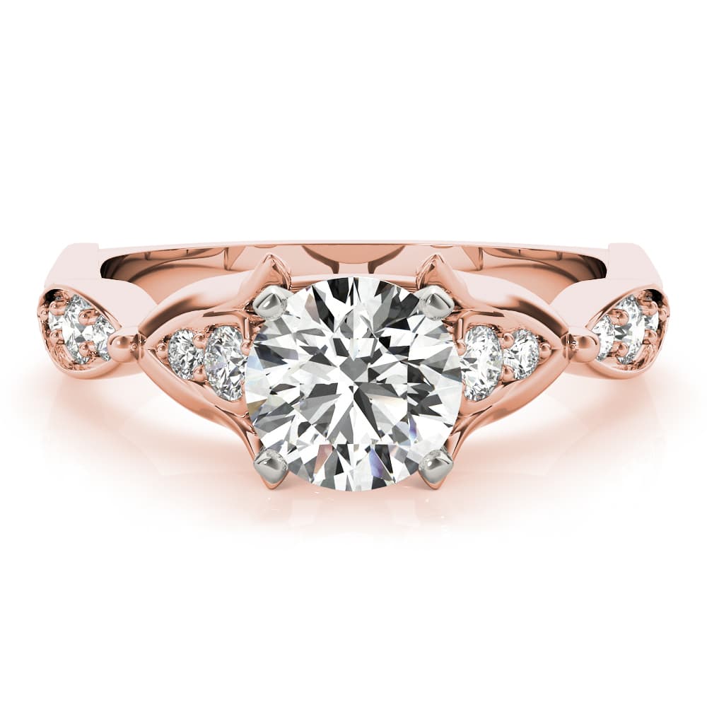 Engagement Ring, style 51131, Angle view in rose gold