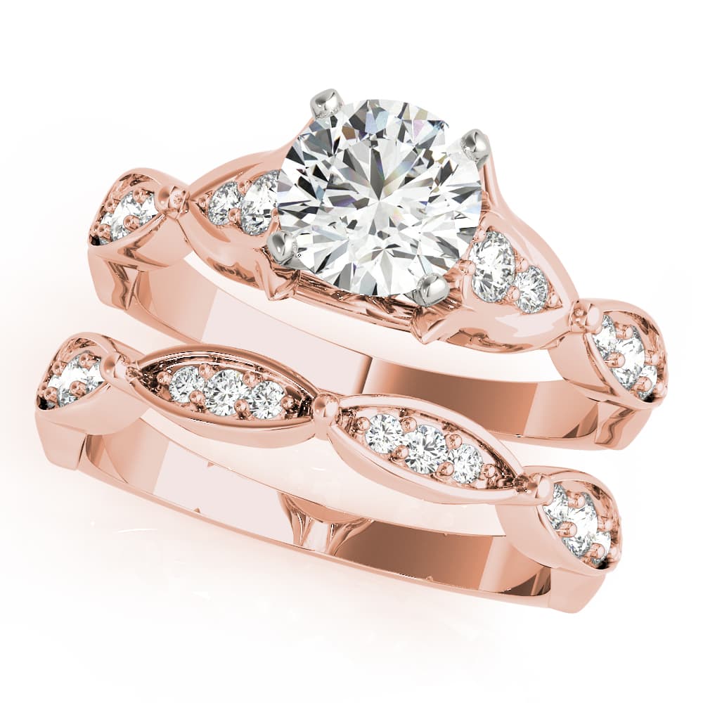 Engagement Ring, style 51131, On hand view in rose gold