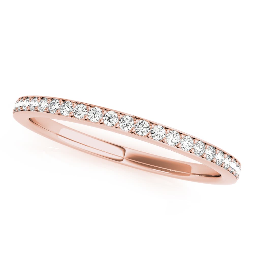 Prong-In-Channel Wedding Band (0.2 ct. tw.), Front view in rose gold