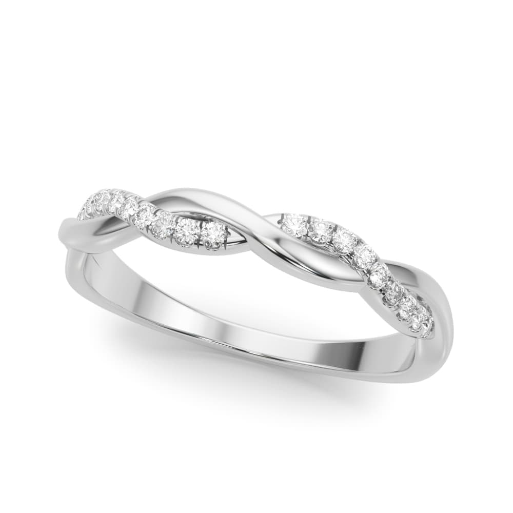 Twisted Diamond Wedding Band — View 1