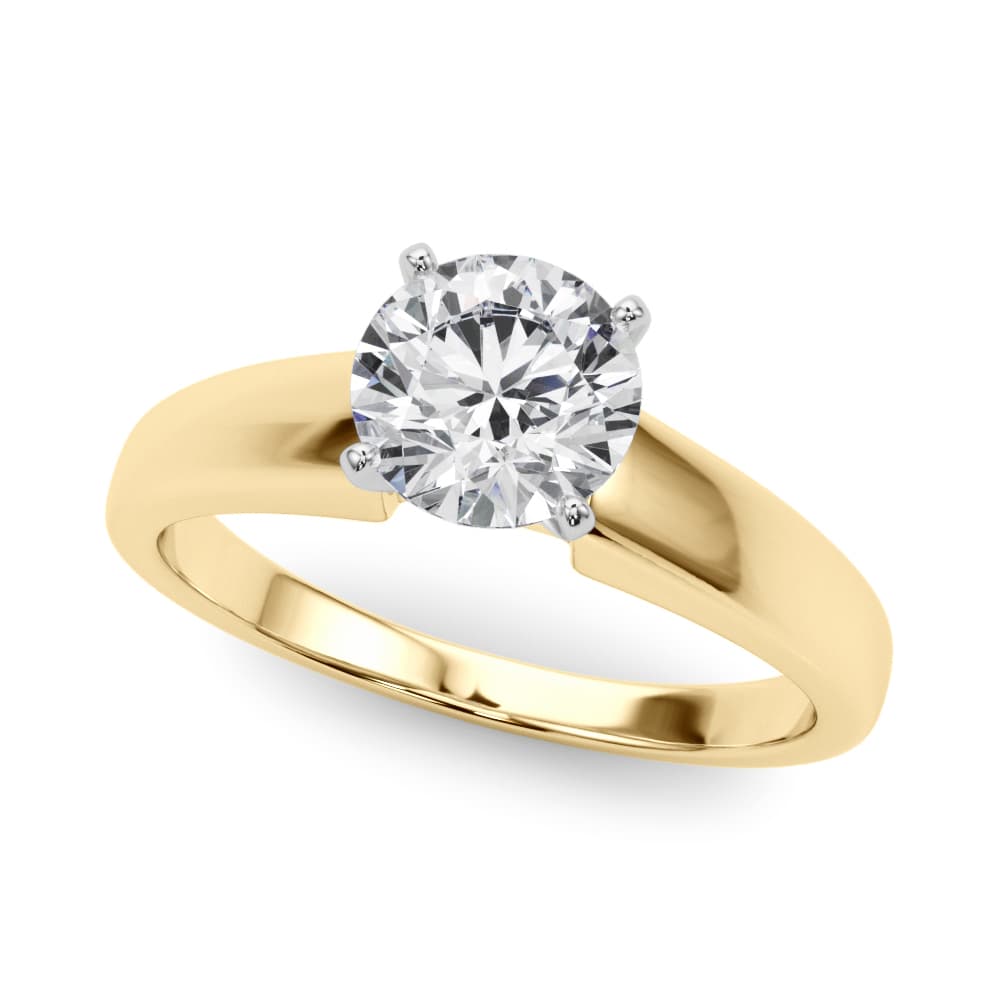 Solitaire Engagement Ring, style 51175, Front view in yellow gold