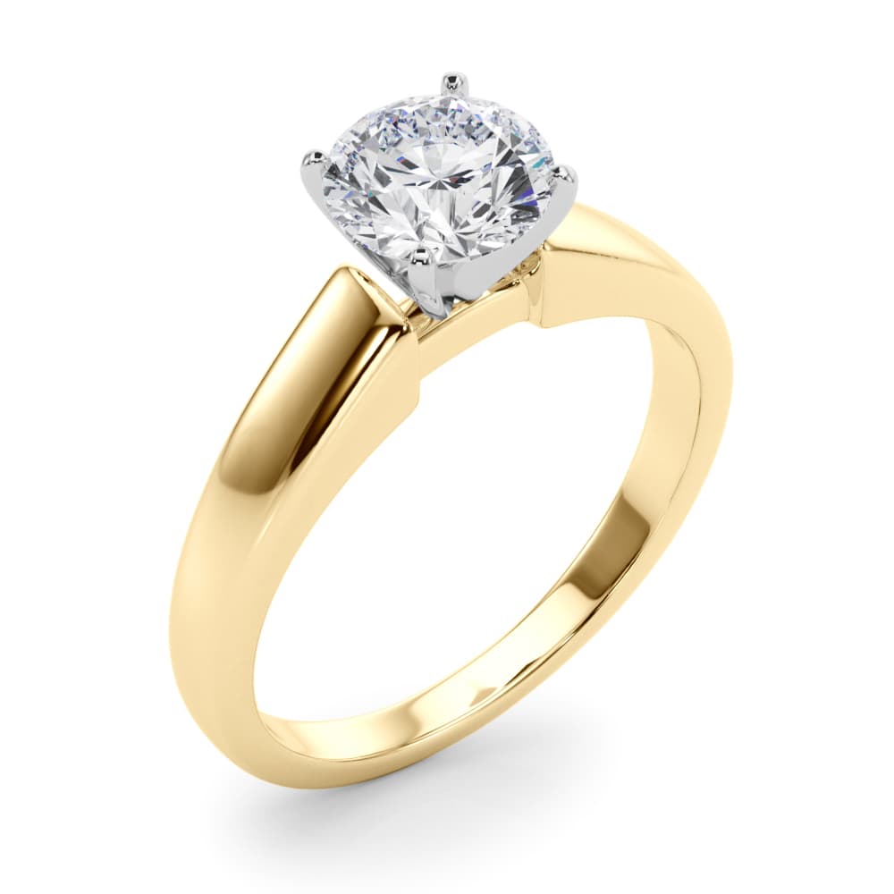 Solitaire Engagement Ring, style 51175, Angle view in yellow gold