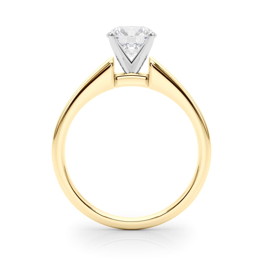 Solitaire Engagement Ring, style 51175, Side view in yellow gold