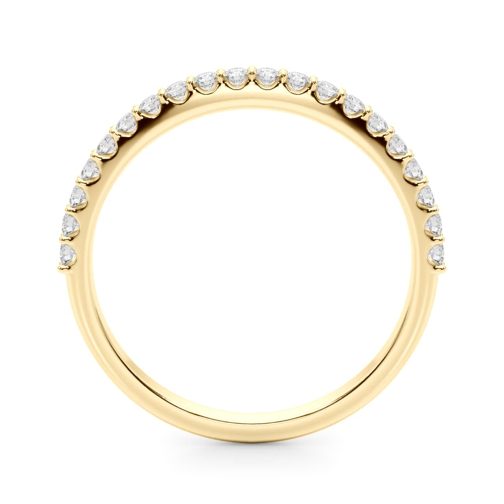 Shared Prong Wedding Band (0.3 ct. tw.), Side view in yellow gold