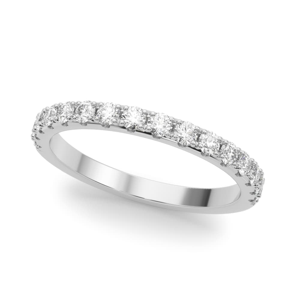 Prong Set Half Eternity Wedding Band — View 1