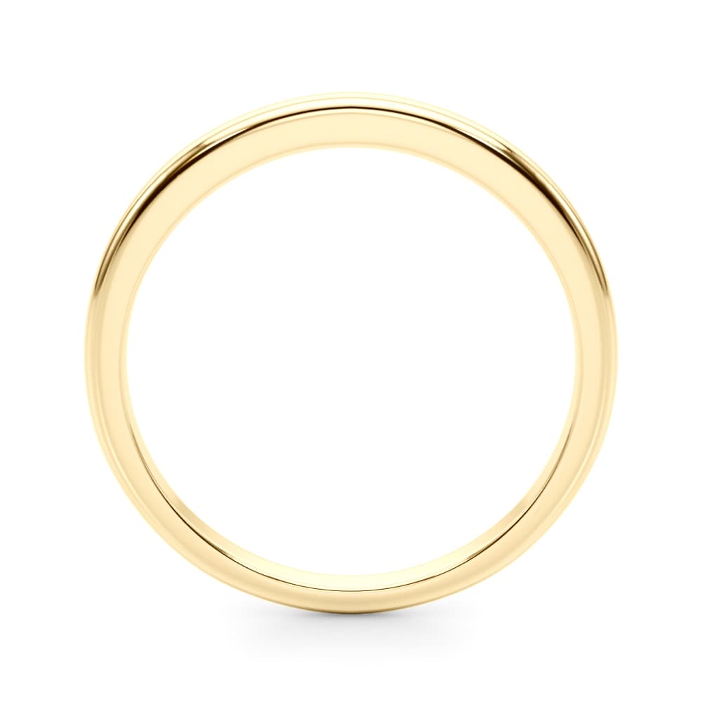 Plain Wedding Band, Side view in yellow gold