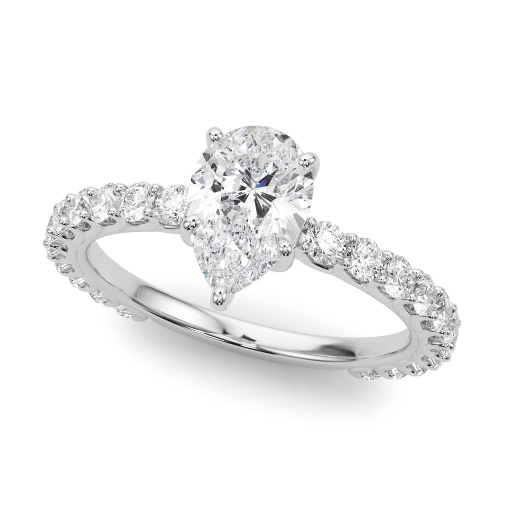 PEAR SHAPE SINGLE ROW SHARED PR EN — style 51194 in 10k White Gold