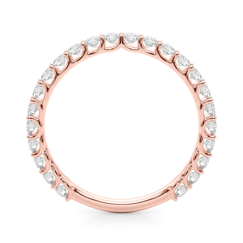 Prong Set Wedding Band (0.72 ct. tw.), Side view in rose gold