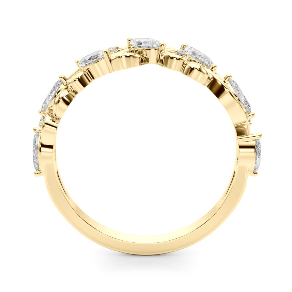 Nature Inspired Fancy Shape Wedding Band (1/2 ct. tw.), Side view in yellow gold