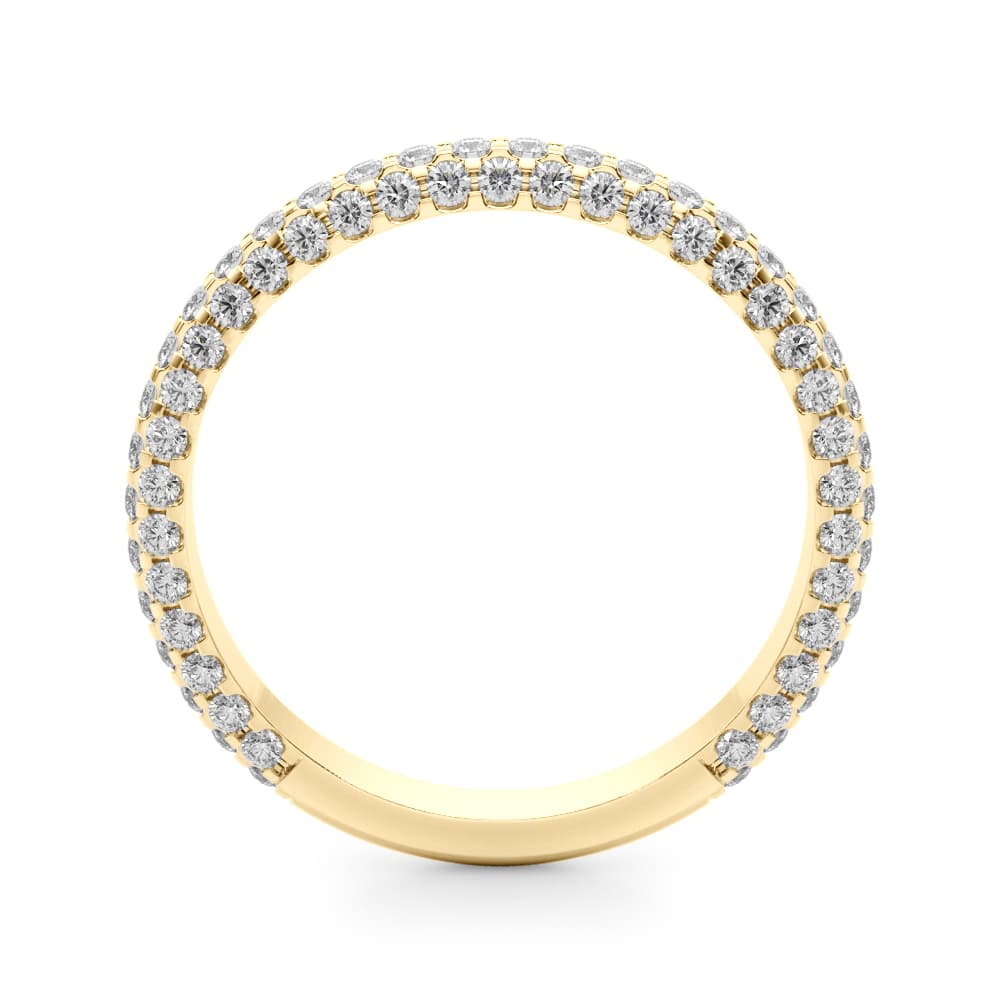 Multi-Row Pavé Wedding Bands (0.84 ct. tw.), Side view in yellow gold