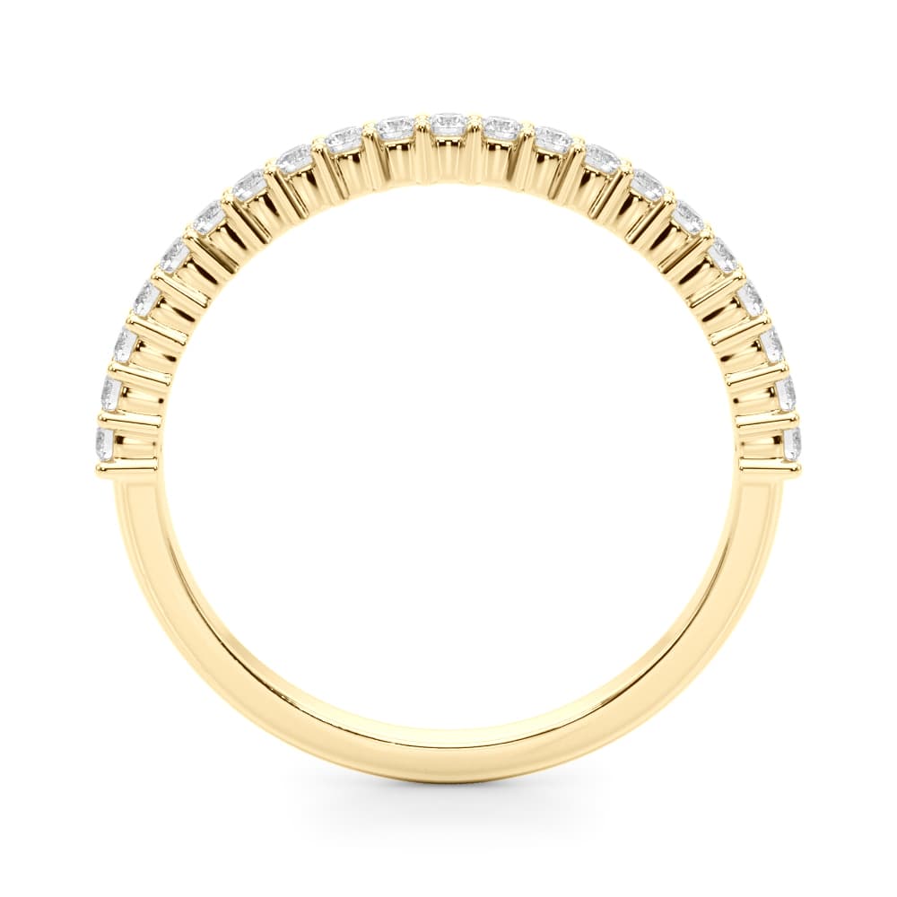 Shared Prong Wedding Band (0.56 ct. tw.), Side view in yellow gold