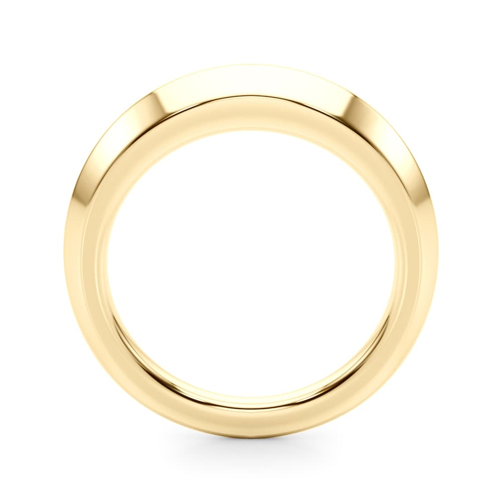 Plain Knife Edge Wedding Band, Side view in yellow gold