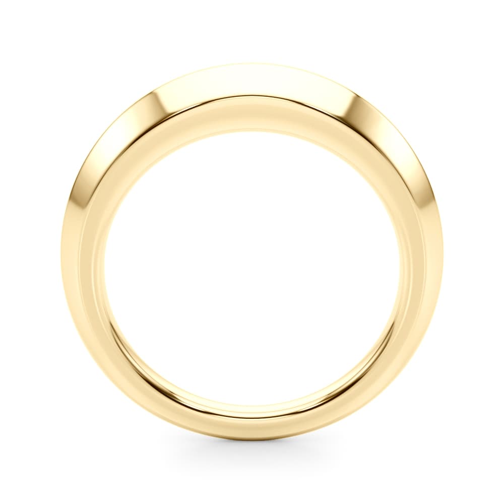 Plain Knife Edge Wedding Band, Side view in yellow gold