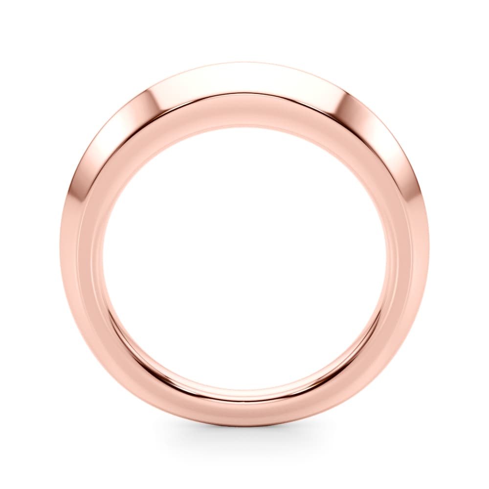 Plain Knife Edge Wedding Band, Side view in rose gold