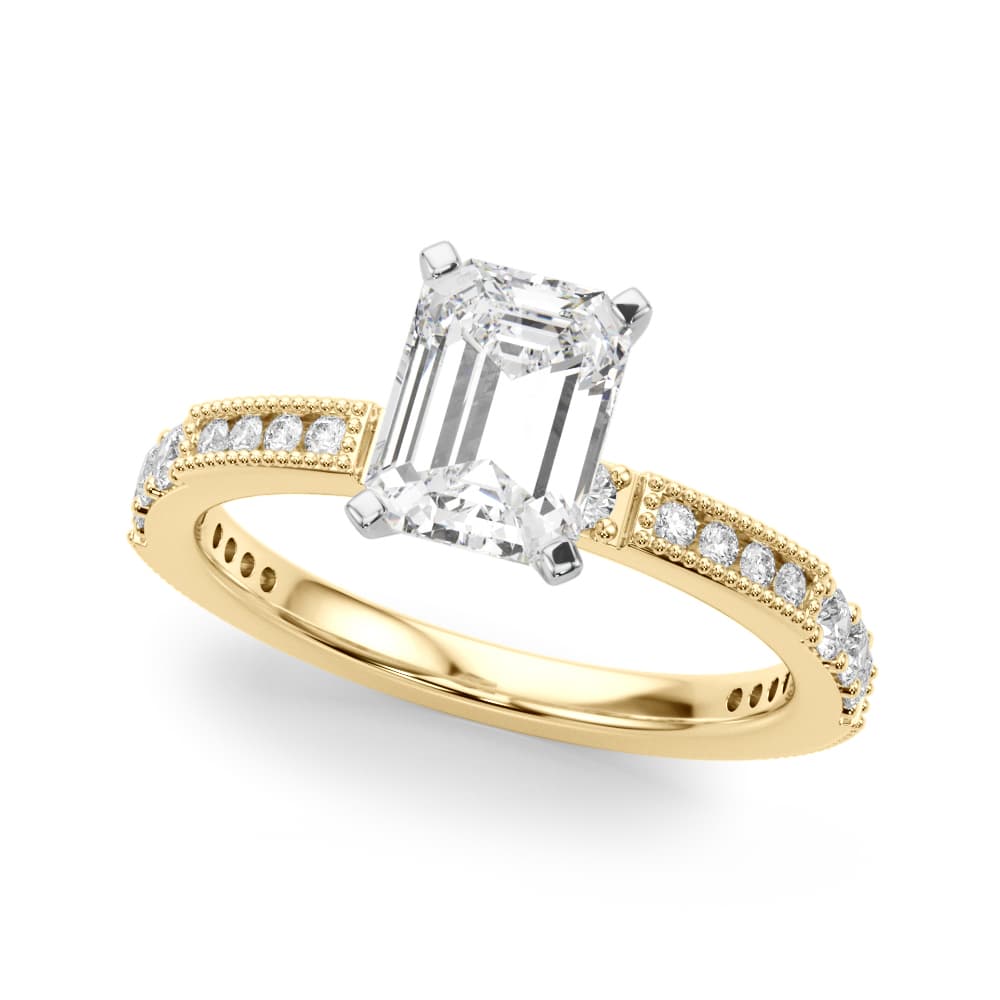 Contemporary Engagement Ring, style 51252, Front view in yellow gold