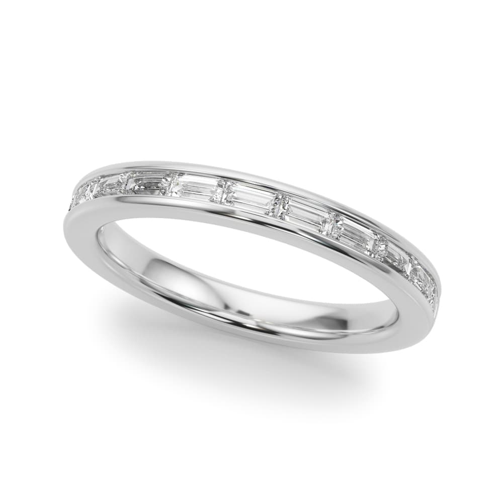 Channel Set Baguette Wedding Band — View 1
