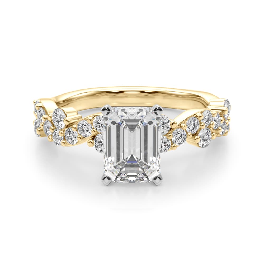 Contemporary Engagement Ring, style 51261, Angle view in yellow gold