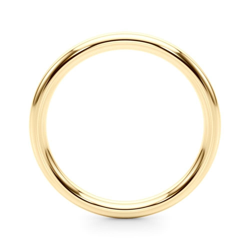Plain Wedding Band, Side view in yellow gold