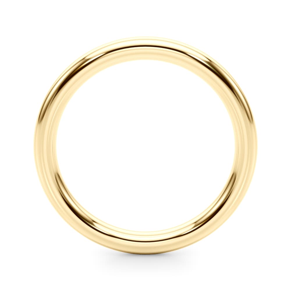 Plain Wedding Band, Side view in yellow gold
