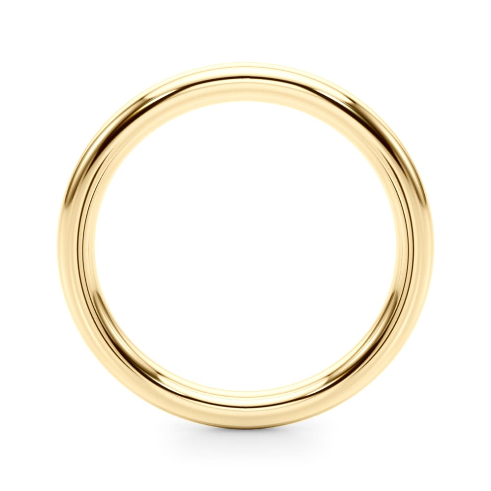 Plain Wedding Band, Side view in yellow gold