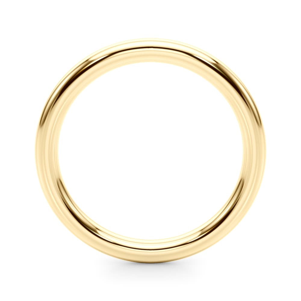 Plain Wedding Band, Side view in yellow gold